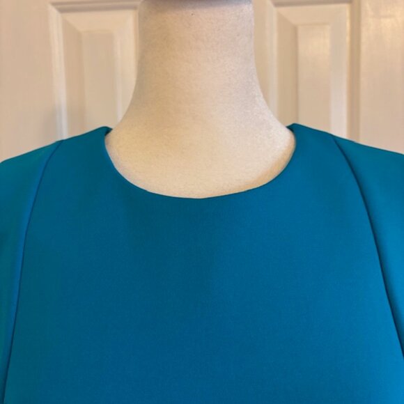 Calvin Klein Turquoise Blue Sleeveless Scuba Sheath Dress Size 8 - Picture 2 of 10